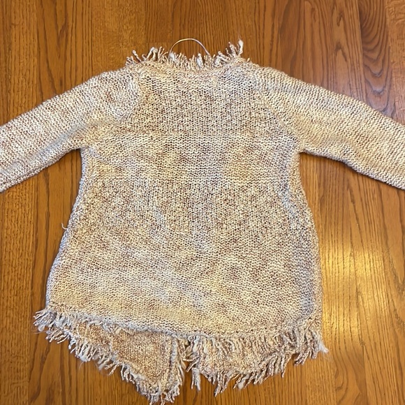 Zara White/Cream Red Sparkle Cardigan with Fringe All Around - Picture 3 of 5